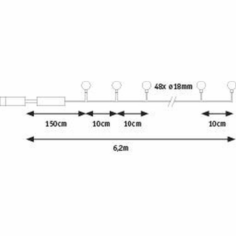 Paulmann Plug & Shine Lichterkette IP44 5m 24V 3.000K 48x2lm