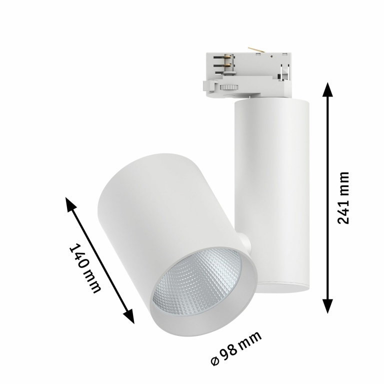 Paulmann ProRail3 LED Schienenstrahler Zeuz weiß 33W 15° 3.000K warmweiß dimmbar (LED fest verbaut)