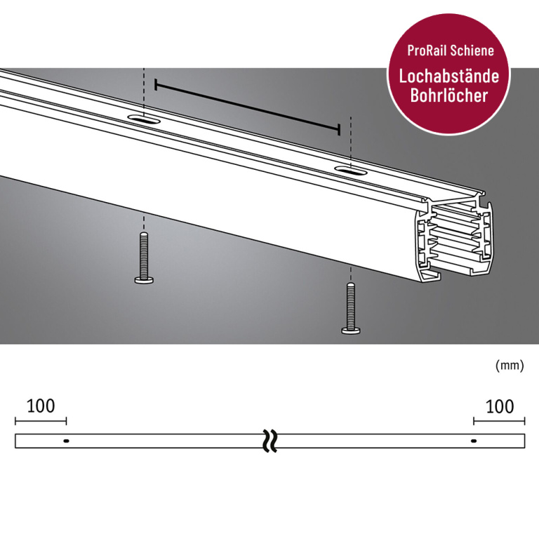 Paulmann ProRail3 Stromschiene 1m Weiß 230V 3-Phasen Schienensystem