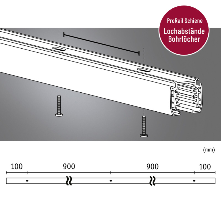 Paulmann ProRail3 Stromschiene 2m Weiß 230V 3-Phasen Schienensystem