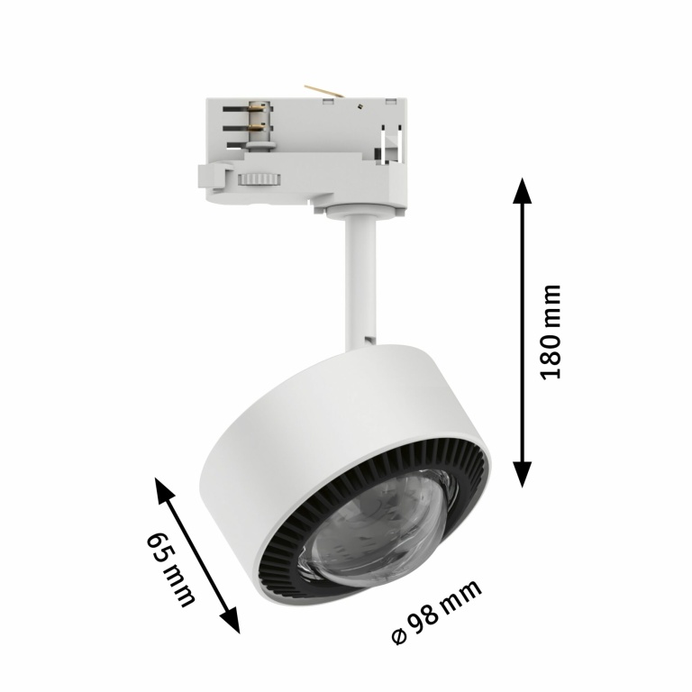 Paulmann ProRail3 LED Spot Aldan weiß schwarz 8,5W 65° 3.000K warmweiß dimmbar (LED fest verbaut)