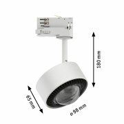 ProRail3 LED Spot Aldan weiß schwarz 8,5W 65° 3.000K warmweiß dimmbar (LED fest verbaut)