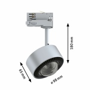 ProRail3 LED Spot Aldan silber schwarz 8,2W 65° 4.000K neutralweiß dimmbar (LED fest verbaut)