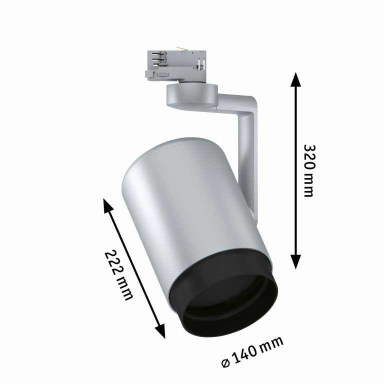 Paulmann ProRail3 Schienensystem Spot Asthene silber schwarz E27 max. 50W