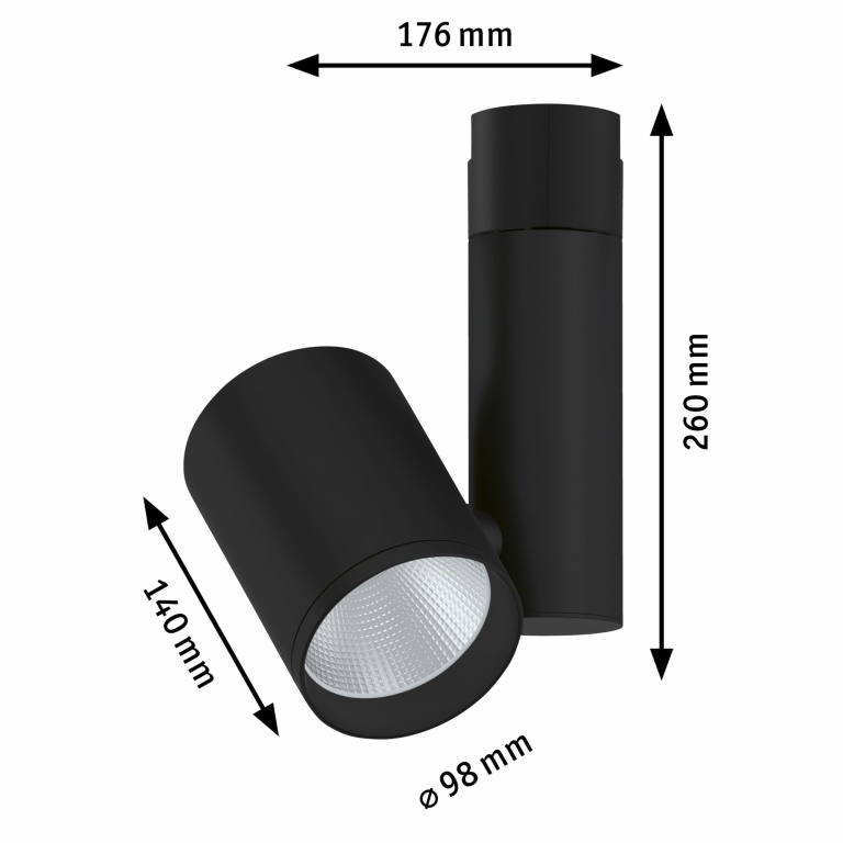 Paulmann URail LED Schienenspot Zeuz 15° 33W 2860lm 3000K dimmbar schwarz matt (LED fest verbaut)