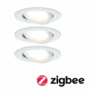 ZigBee Smart Home Bundle 3x LED Einbauleuchte Nova Coin 6W 2700K Weiß (matt) + ZigBee Cephei Controller