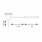 Solar LED Stripe mit Dämmerungssensor IP44 3m 2700K warmweiß 0,3W Schwarz