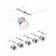 Seilsystem Cone Basisset GU5,3 max. 5x10W 230/12V Chrom matt/Chrom