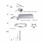 Seilsystem Cone Basisset GU5,3 max. 5x10W 230/12V Chrom matt/Chrom