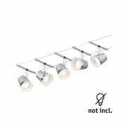 Seilsystem Cone Basisset GU5,3 max. 5x10W 230/12V Chrom matt/Chrom