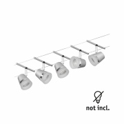 Seilsystem Cone Basisset GU5,3 max. 5x10W 230/12V Chrom matt/Chrom