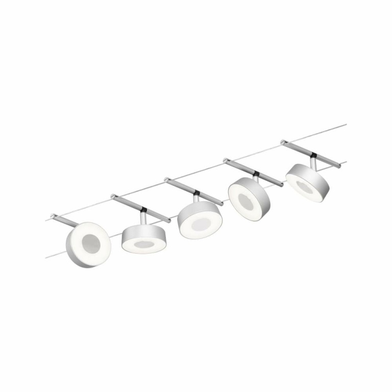 Paulmann LED Seilsystem Circle Basisset 5x180lm 5x5W 3000K 230/12V Chrom matt/Chrom