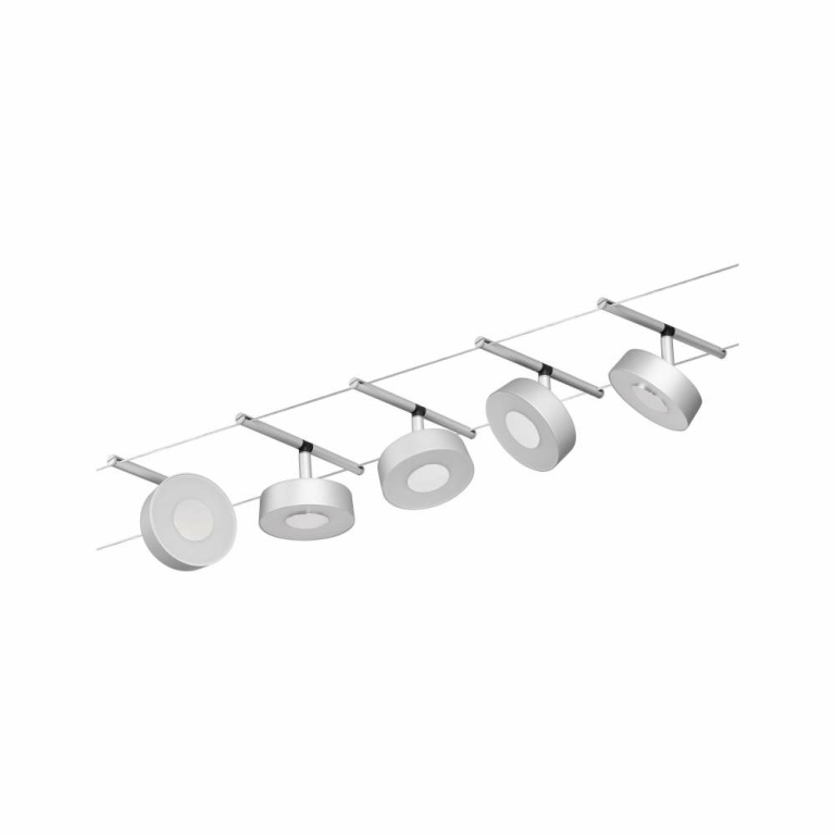 Paulmann LED Seilsystem Circle Basisset 5x180lm 5x5W 3000K 230/12V Chrom matt/Chrom