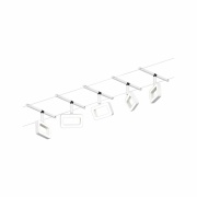 LED Seilsystem Frame Basisset 5x280lm 5x4,8W 3000K 230/12V Weiß matt/Chrom