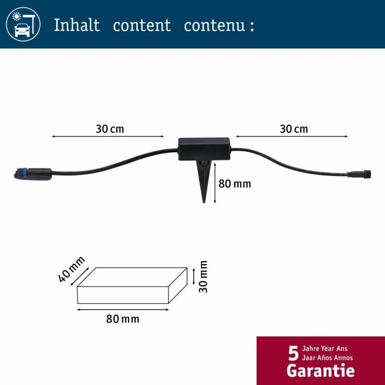 Paulmann Park + Light Adapter 24V-12V IP67 Schwarz Verteiler für Plug & Shine System