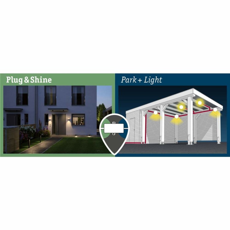 Paulmann Park + Light Adapter 24V-12V IP67 Schwarz Verteiler für Plug & Shine System