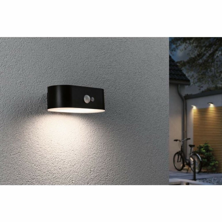 Paulmann Solar LED Außenwandleuchte Adya mit Bewegungsmelder IP44 180x118mm 3000K 2,5W 300lm