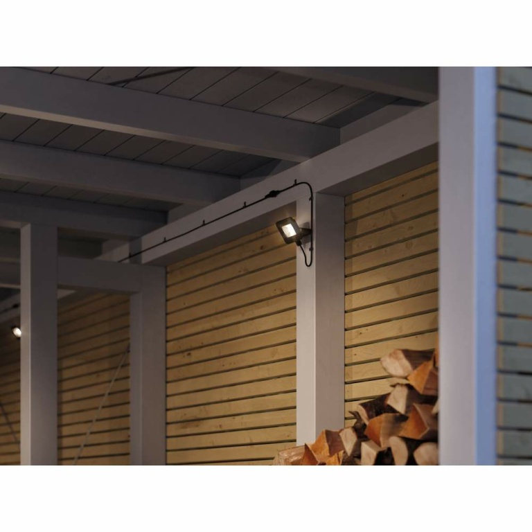 Paulmann Park + Light LED Außenwandleuchte Carportleuchte Bimea 4,5W IP65 3000K Schwarz Metall