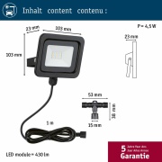 Park + Light LED Außenwandleuchte Carportleuchte Bimea 4,5W IP65 3000K Schwarz Metall