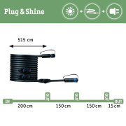 Plug & Shine Kabel 5m 4 Ausgänge IP68