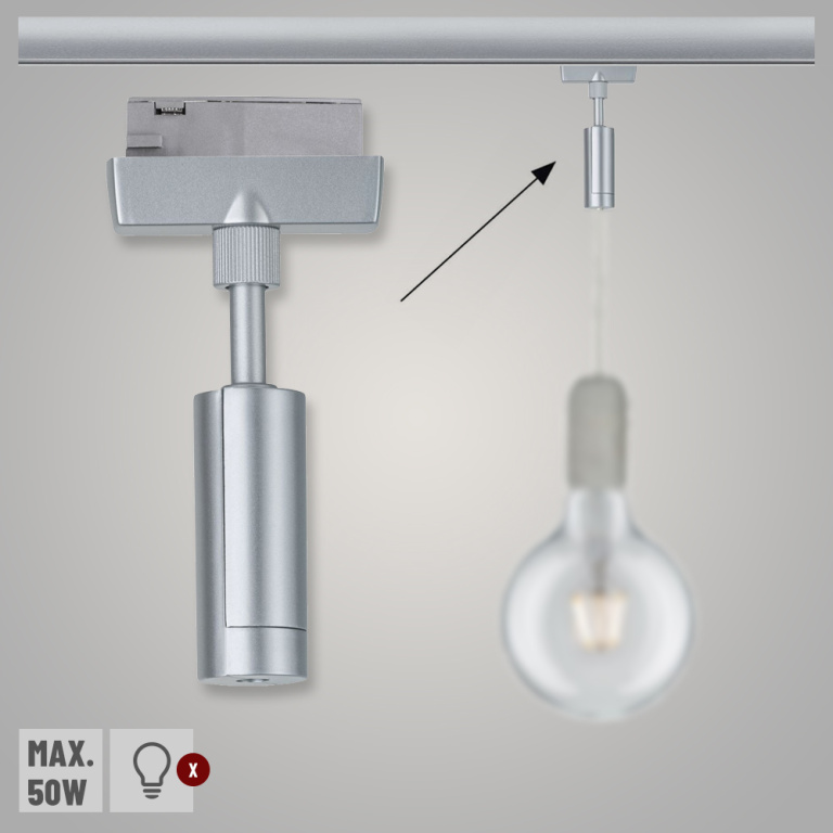 Paulmann URail Pendeladapter Universal Chrom matt max. 50W