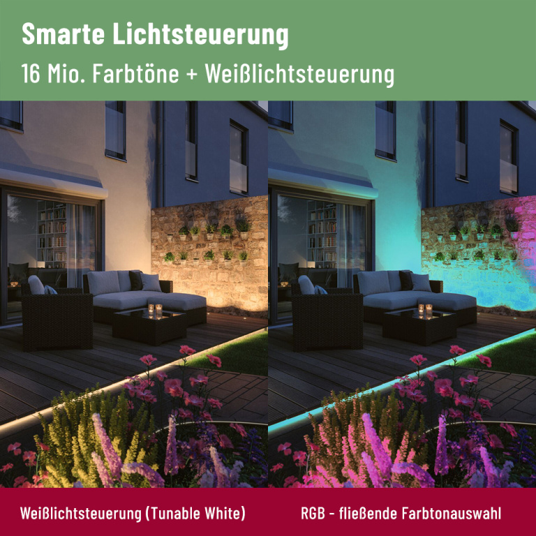 Paulmann Plug & Shine LED Stripe Smooth 2m IP67 RGBW+ Smart Home Zigbee 11W Weiß