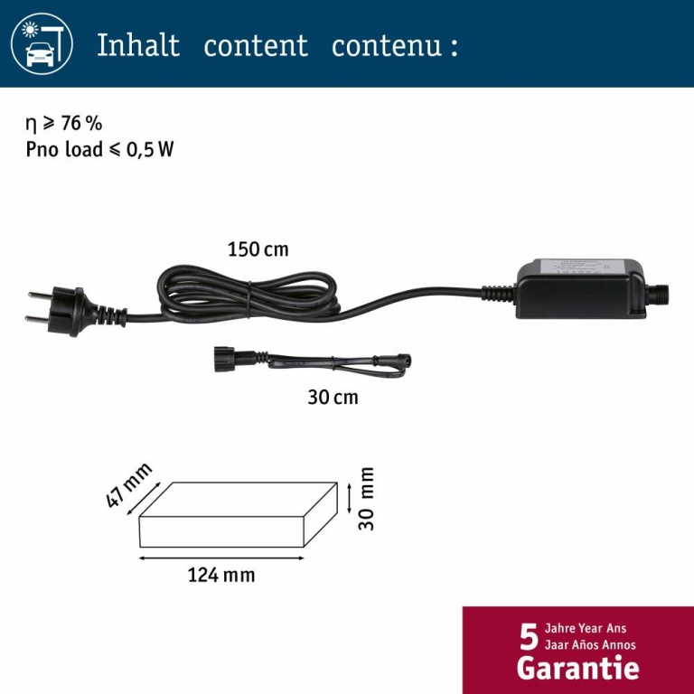 Paulmann Park + Light Trafo Einspeisung 14VA IP68 Schwarz