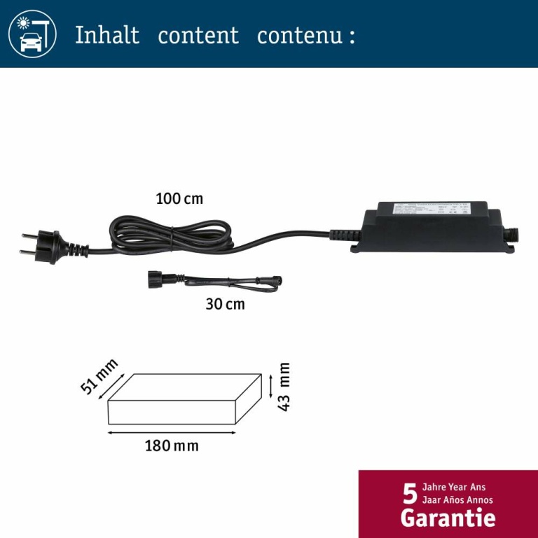 Paulmann Park + Light Trafo Einspeisung 24VA IP68 Schwarz