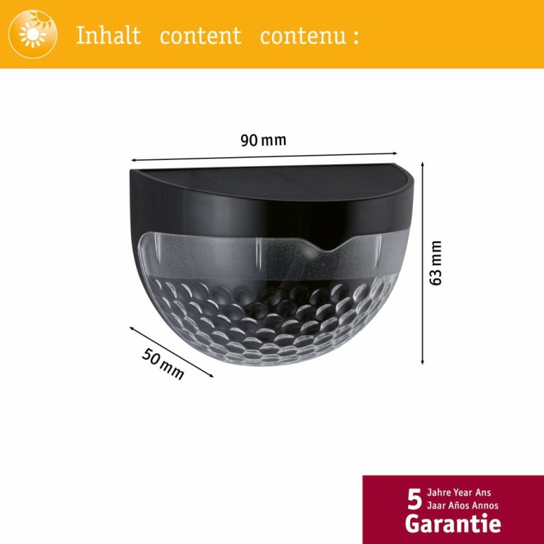 Paulmann Solar LED Wegeleuchte Mimmo IP44 6500K 20lm Schwarz