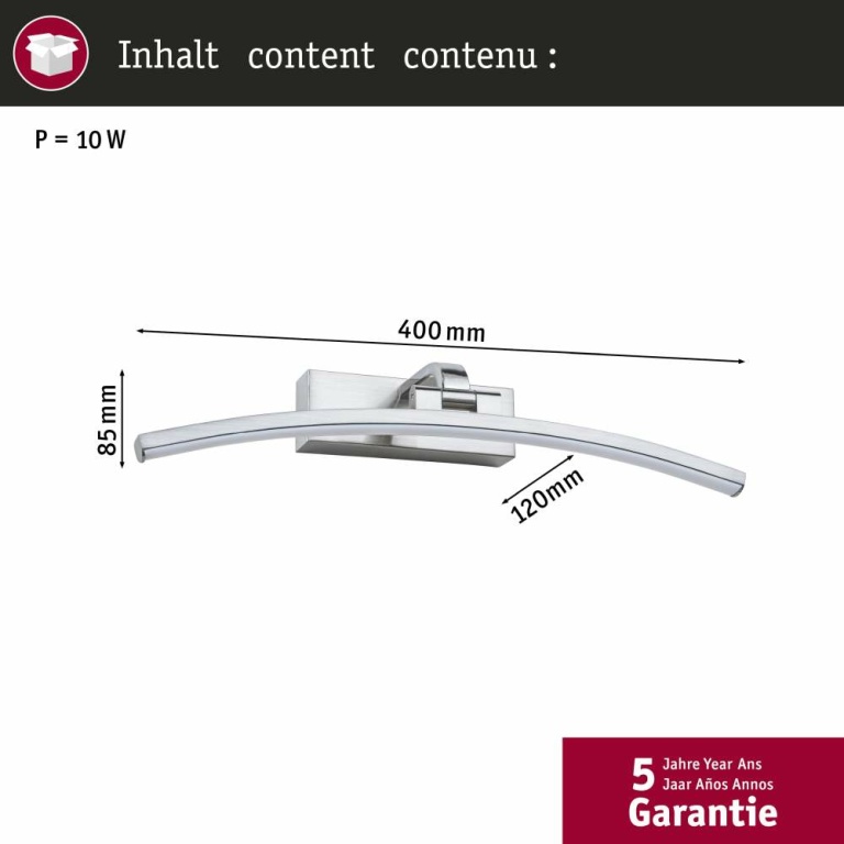 Paulmann LED Bilderl. Bento alu geb 400mm 900lm 3000K 230V