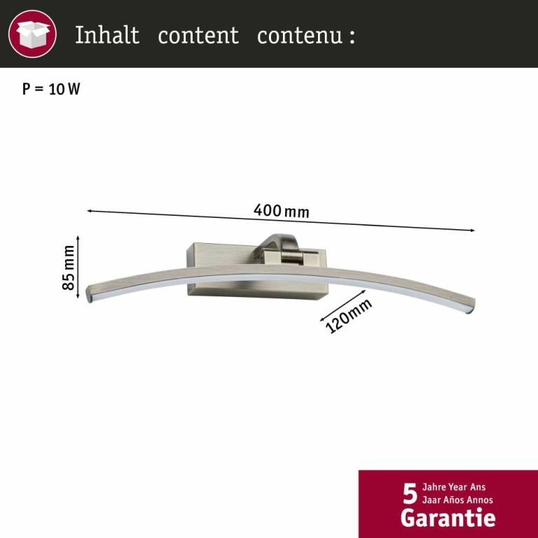 Paulmann LED Bilderl. Bento altmessing 400mm 900 lm 3000K 230V