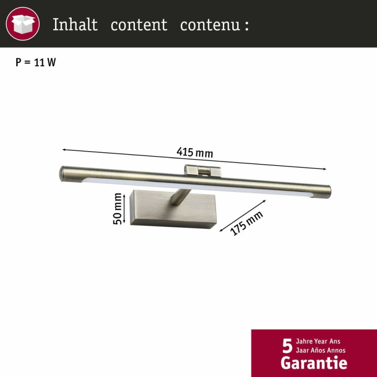 Paulmann LED Bilderl. Mingo altmessing 410mm 1000 lm 3000K 230V