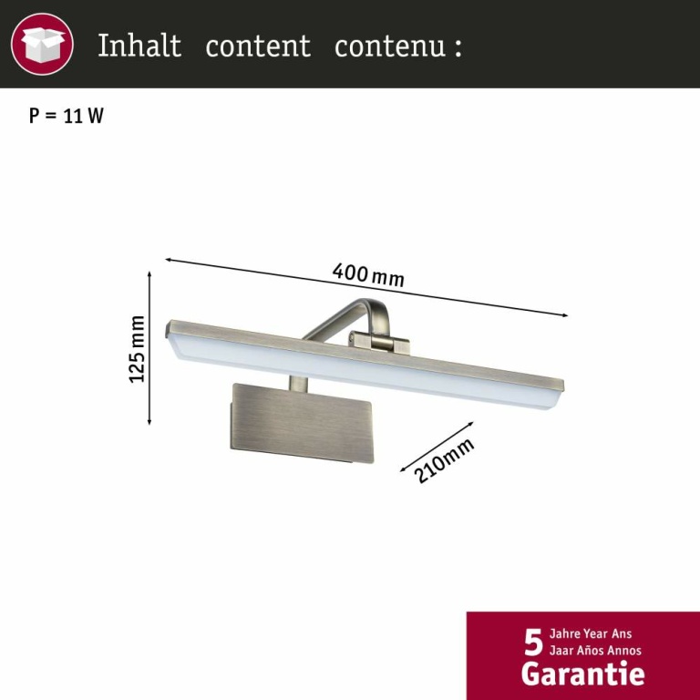 Paulmann LED Bilderl. Renan altmessing 400mm 1000 lm 3000K 230V