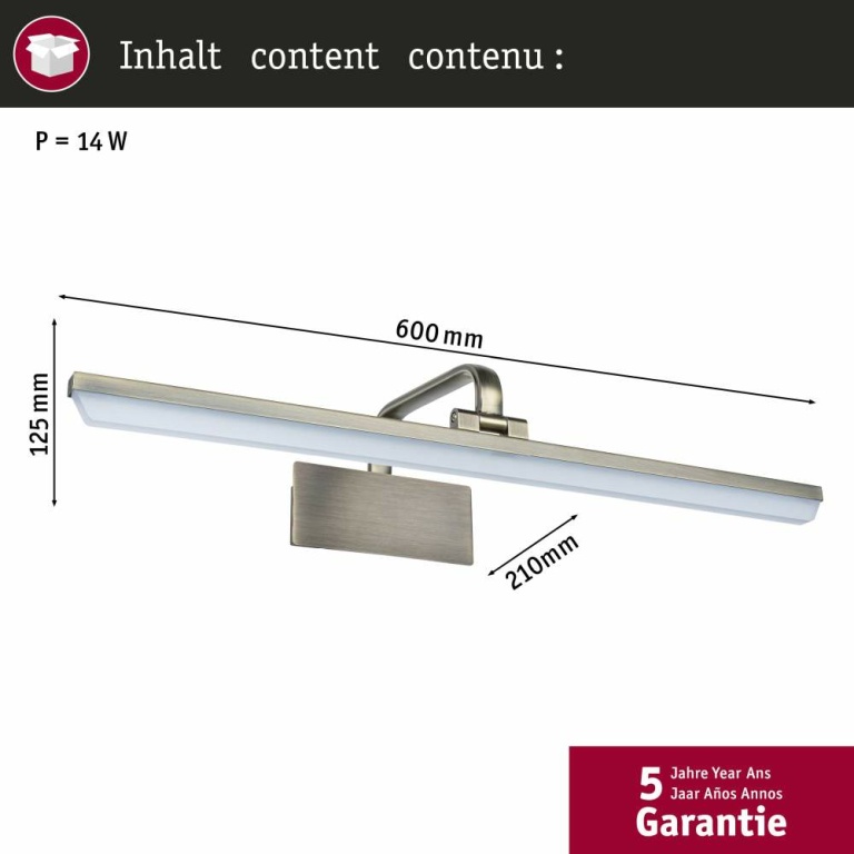 Paulmann LED Bilderl. Renan altmessing 600mm 1250 lm 3000K 230V