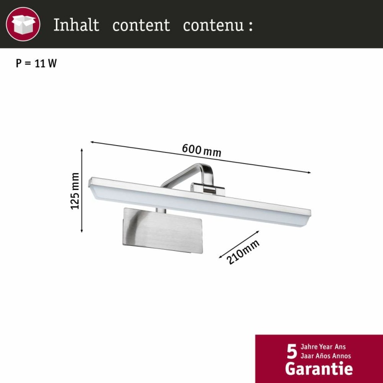 Paulmann LED Bilderl. Renan alu geb 400mm 1000lm 3000K 230V