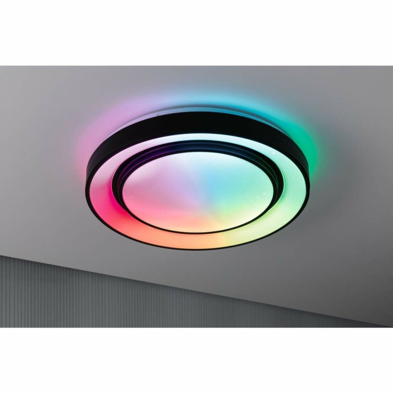 Paulmann LED Deckenleuchte Rainbow mit Regenbogeneffekt    RGBW 4750lm 230V 38,5W  Schwarz#Weiß