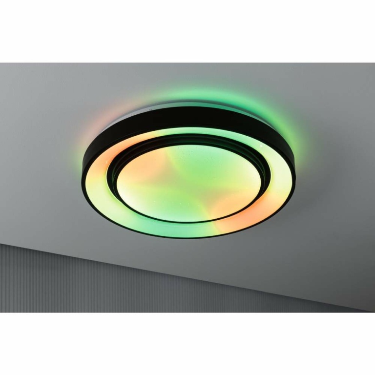 Paulmann LED Deckenleuchte Rainbow mit Regenbogeneffekt    RGBW 4750lm 230V 38,5W  Schwarz#Weiß