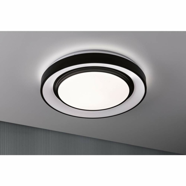 Paulmann LED Deckenleuchte Rainbow mit Regenbogeneffekt    RGBW 4750lm 230V 38,5W  Schwarz#Weiß