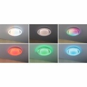 LED Deckenleuchte Rainbow mit Regenbogeneffekt    RGBW 2650lm 230V 22W  Chrom#Weiß