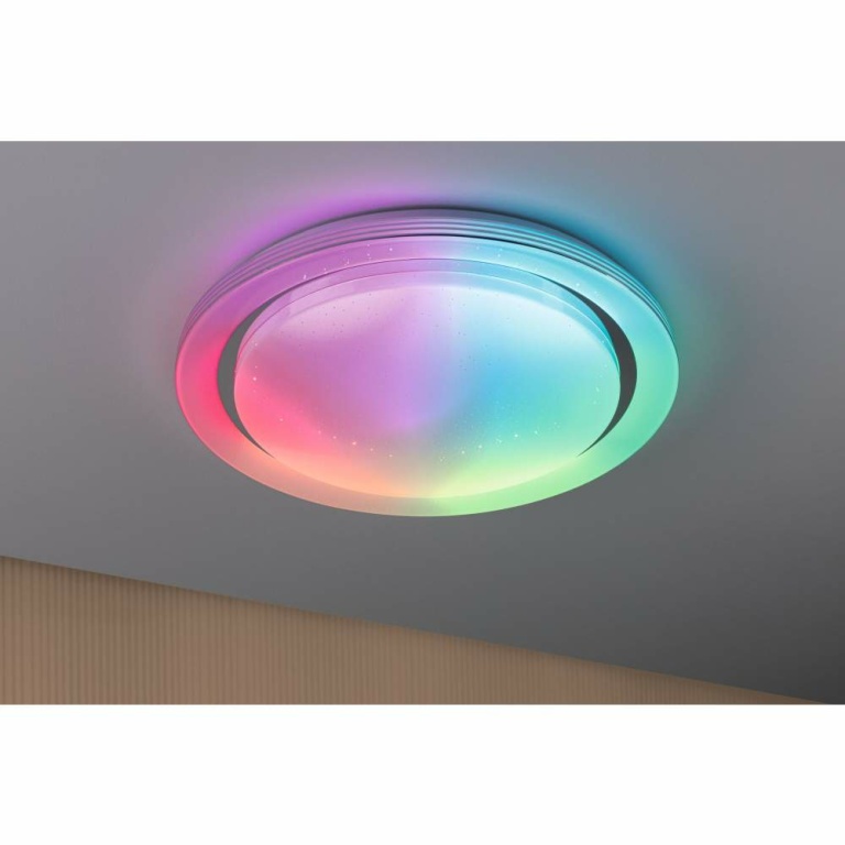 Paulmann LED Deckenleuchte Rainbow mit Regenbogeneffekt    RGBW 4750lm 230V 38,5W  Chrom#Weiß