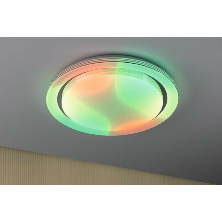 Paulmann LED Deckenleuchte Rainbow mit Regenbogeneffekt    RGBW 4750lm 230V 38,5W  Chrom#Weiß