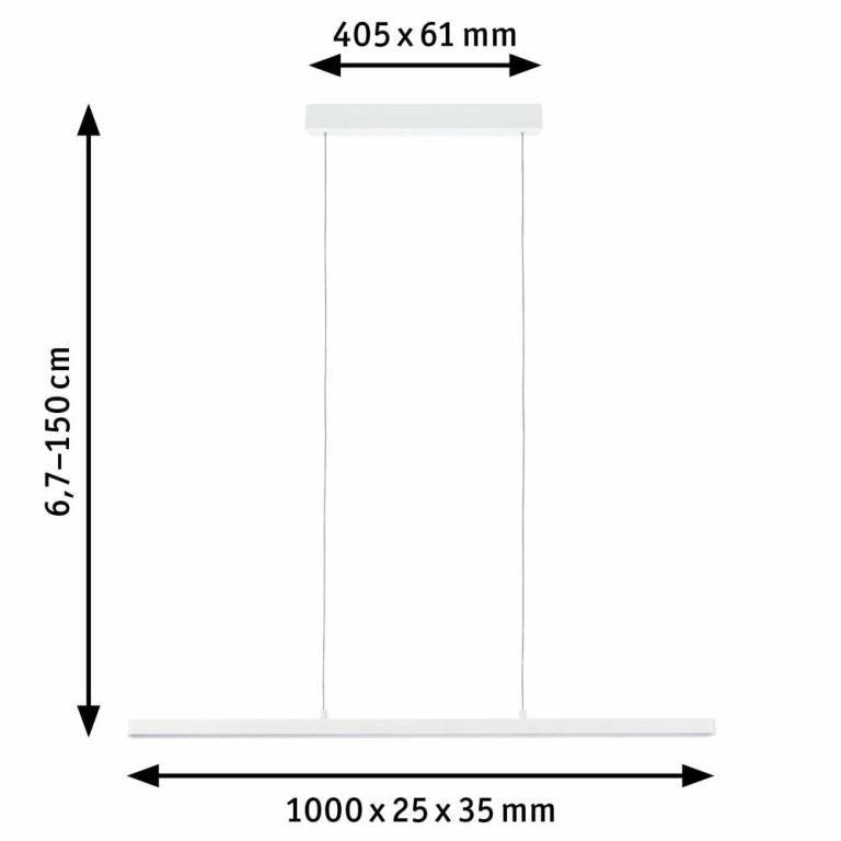 Paulmann LED Pendelleuchte Lento weiß 2700K dimmbar 1800lm 42W