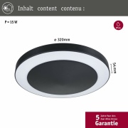 LED Deckenleuchte Circula rund anthrazit mit Bewegungsmelder & Dämmerungssensor IP44 880lm 3000K 230V seewasserresistent