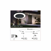 LED Deckenleuchte Circula rund anthrazit mit Bewegungsmelder & Dämmerungssensor IP44 880lm 3000K 230V seewasserresistent