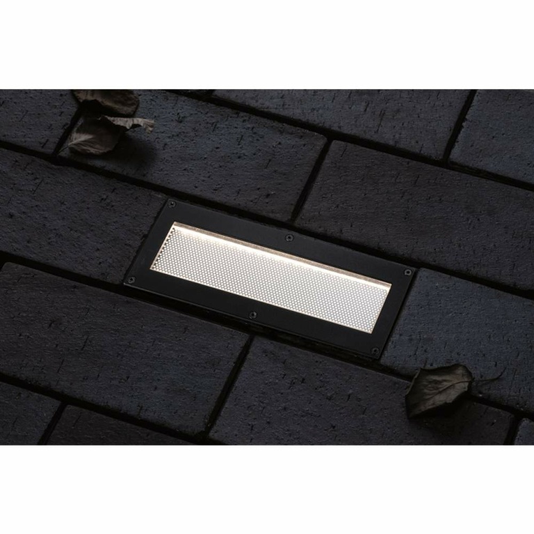 Paulmann Solar LED Bodeneinbauleuchte Domenic schwarz 20x8cm mit Dämmerungsschalter IP67 8lm 3000K wasserdicht rostfrei