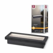 Solar LED Bodeneinbauleuchte Domenic schwarz 20x8cm mit Dämmerungsschalter IP67 8lm 3000K wasserdicht rostfrei