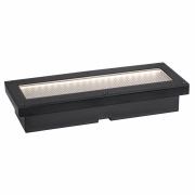 Solar LED Bodeneinbauleuchte Domenic schwarz 20x8cm mit Dämmerungsschalter IP67 8lm 3000K wasserdicht rostfrei