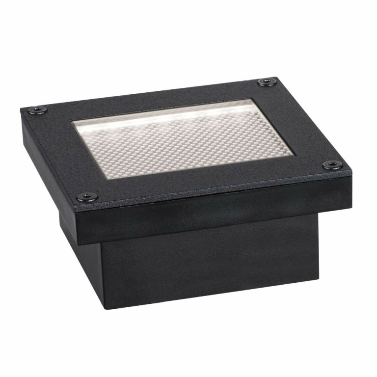 Paulmann Solar LED Bodeneinbauleuchte Domenic schwarz 8x8cm mit Dämmerungsschalter IP67 8lm 3000K wasserdicht rostfrei