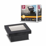 Solar LED Bodeneinbauleuchte Domenic schwarz 8x8cm mit Dämmerungsschalter IP67 8lm 3000K wasserdicht rostfrei