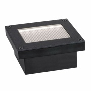 Solar LED Bodeneinbauleuchte Domenic schwarz 8x8cm mit Dämmerungsschalter IP67 8lm 3000K wasserdicht rostfrei